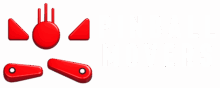 Pinball Movers logo with red pinball-style icon and white text